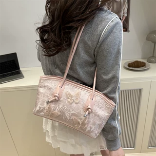 外贸大容量包包女春夏民族风刺绣女包新款时尚百搭单肩包腋下包