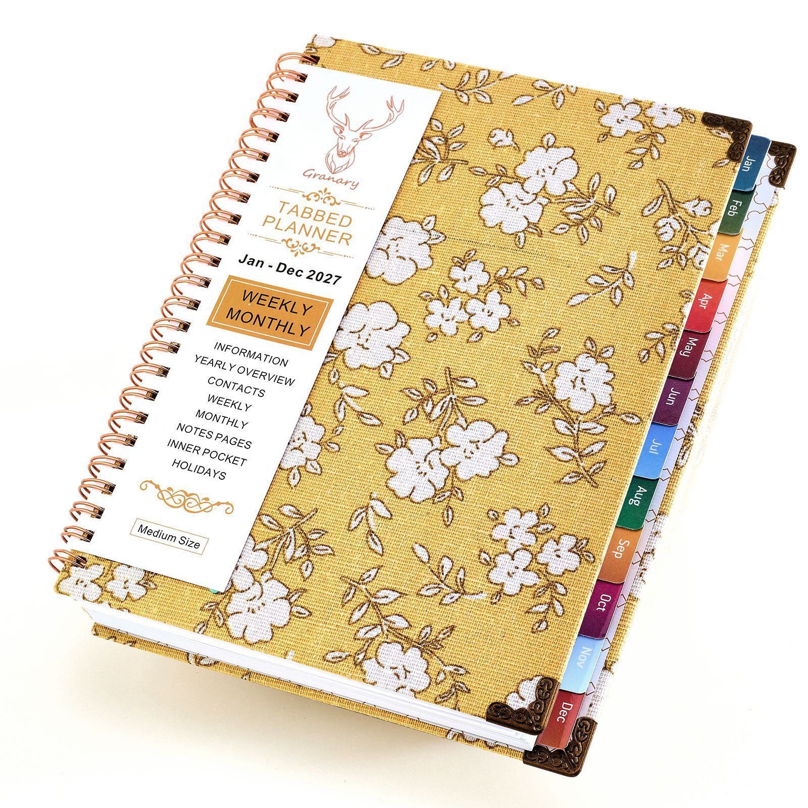 Agenda Planificadora con Espiral A5 de Papel con Índice para Oficina