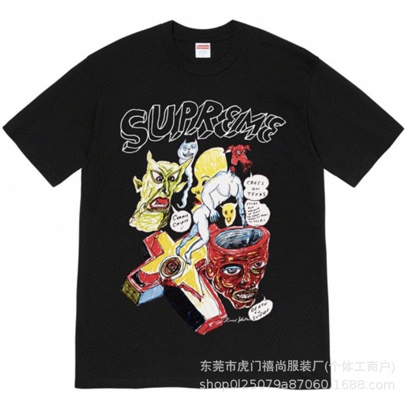 クロスボーダー 25ss アメリカントレンド Supreme ハイバージョン レタープリント ラウンドネック 半袖 ユニセックス ゆったり カジュアル Tシャツ|undefined