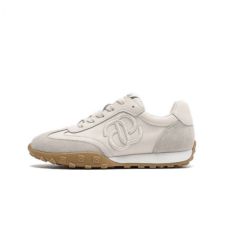 [Chao Bounan] Pequeños zapatos deportivos casuales de moda bordados con fragancia, zapatos blancos de suela gruesa, zapatos Forrest Gump para mujer, zapatos de entrenamiento alemán