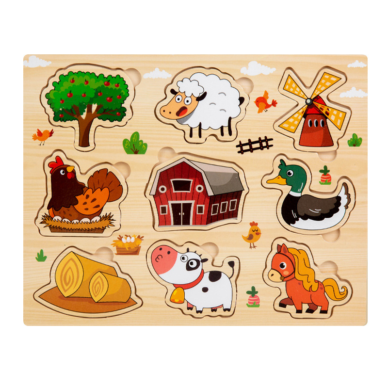 Ilustración de los niños cognitiva matching escena avión rompecabezas digital fruta tráfico animal educación temprana juguetes educativos