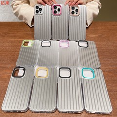オリジナルIMDメタル製スーツケース風iPhone17ケース、Apple 15対応、カラフルなグラデーション13/11保護ケース