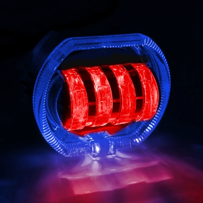 and near light, Motorcycle headlights, headlights - main-light-white-yellow-blue-aperture-red-devil-eye