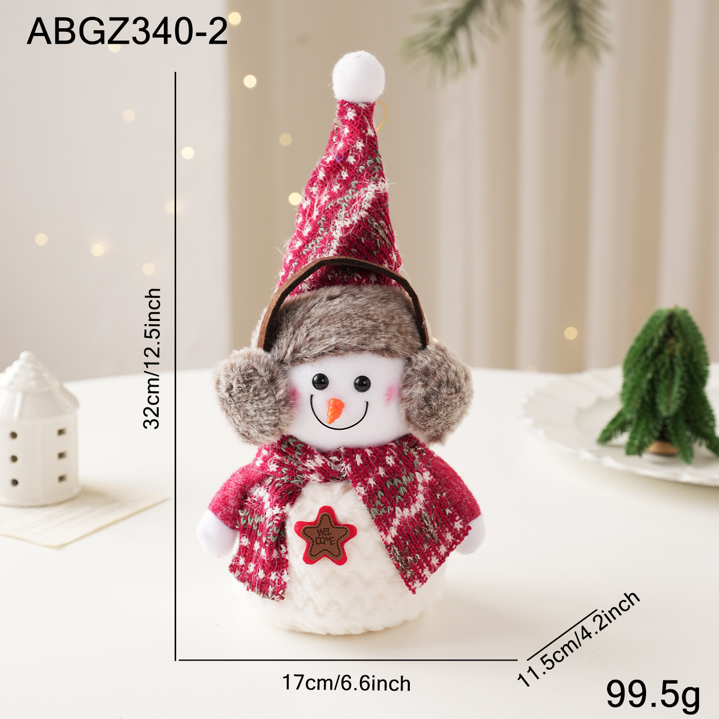 Nueva decoración de Navidad roja y blanca muñeca muñeca muñeca muñeca decoración tela espuma diseño de escritorio