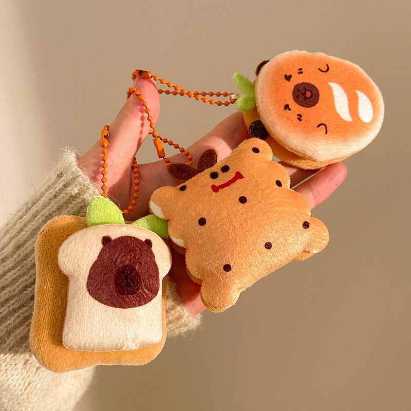 Креативный милый хлеб гамбургер подвеска плюшевая кукла брелок пара сумка еда игра брелок цепочка оптом
