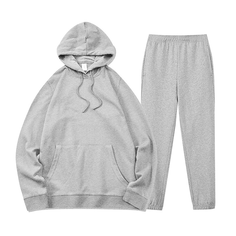 Otoño e invierno nuevo europeo y americano de dos piezas transfronteriza casual deportes con capucha sueltos suéter pantalones traje impreso logotipo