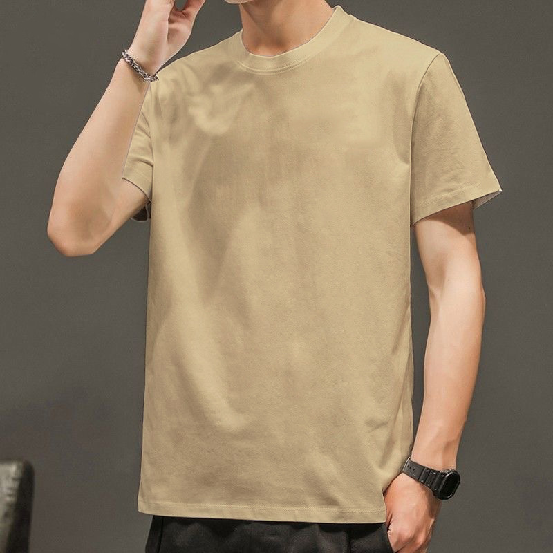 Primavera y Verano nueva carta cuello redondo de manga corta Camiseta de los hombres de la camiseta de moda corto de moda todo-Partido casual Top ropa de los hombres camiseta