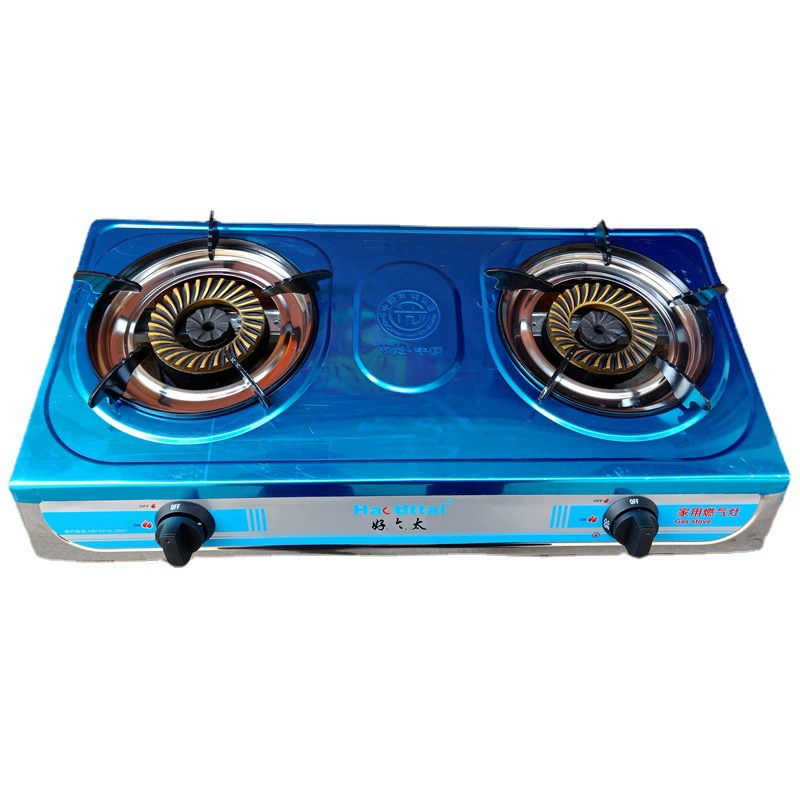 Оптовая большая огневая мощь сжиженный газ двойная плита Природный Газ Газовая Плита Бытовая настольная двойная плита из нержавеющей стали энергосберегающая Поворотная пожарная плита