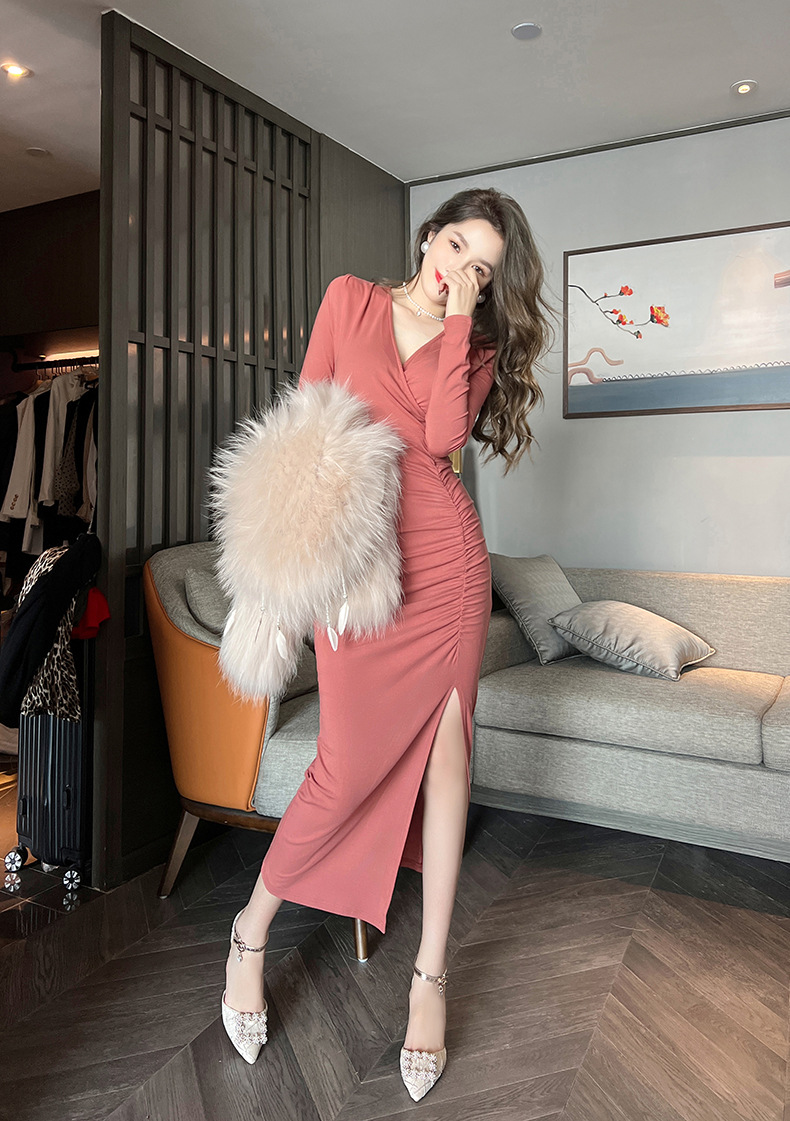 A2571 830K VÁY ĐẦM LIỀN THÂN DÁNG DÀI NỮ CHOTDNG DÁNG ÔM BODY GỢI CẢM SEXY MÙA XUÂN THU ĐÔNG THỜI TRANG NỮ G03 SẢN PHẨM MỚI