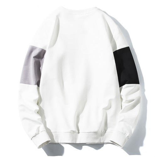 Men's Round Neck Sweatshirt Spring Autumn Season Loose Splicing Long Sleeve Top Trendy Streetwear Brand Versatile Base Layer