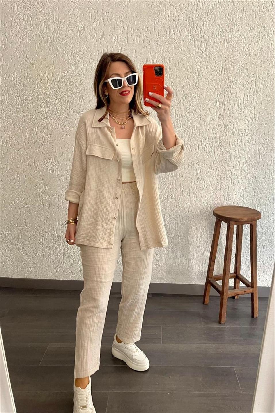294g Weight Nine Points Sleeve Sleeve Length Polyester Fabric Type Pant Co-ord Set Sets Type 2 Pieces Set Quantity Holiday Occasion Shirt Collar Neckline Comfort Function Regular Fit Fit Type Solid Color Pattern Summer Season Women's Gender Vacation, Simple Style Style Holiday Women's Vacation Simple Style Solid Color Polyester Pant Co-ord Set Pants Sets 6