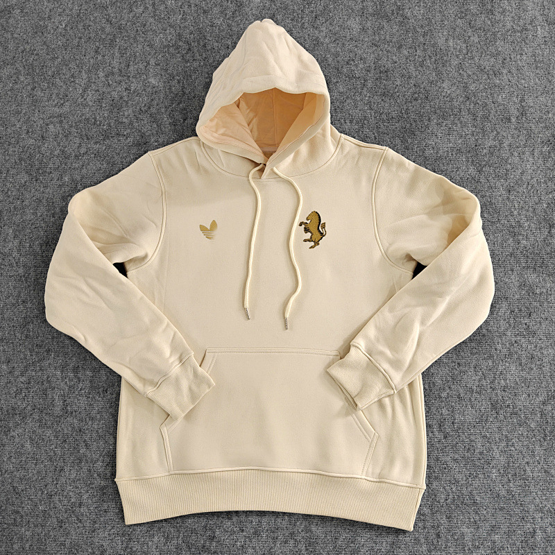 Juventus Vintage fleece-lined Sweater Men's Sports Casual Pure Cotton Pullover Thickened Coat Hooded Autumn and Winter Top