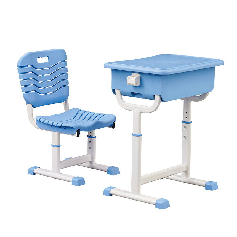 Mesa y silla individual para estudiantes (primaria/secundaria), altura ajustable con tubo, fabricante para escuelas o centros de tutoría image 8