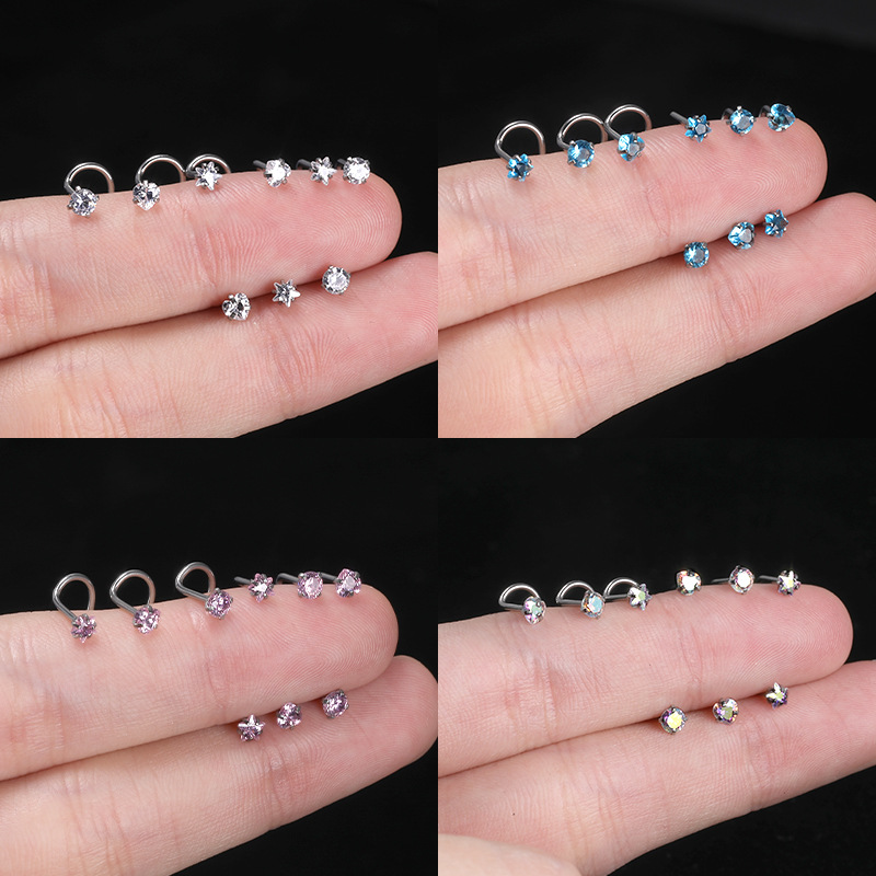 Labret piercing jewelry detail image