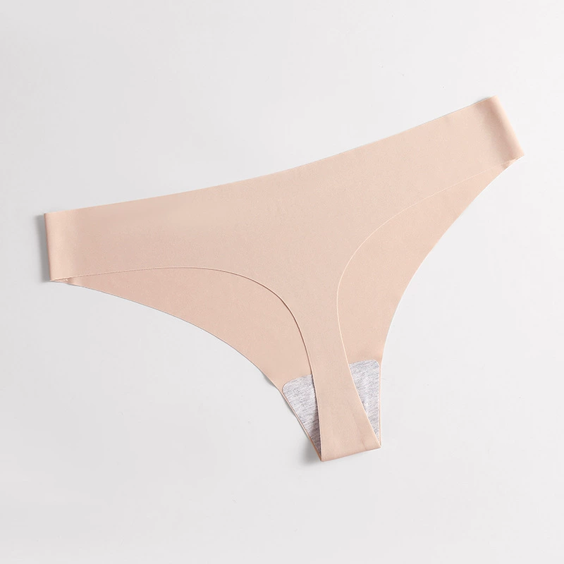 Трусики-стринги (кремовая нить) бесшовные T-back, йога underwear, белый и цветной, размеры S–XL, варианты плюс-сайза