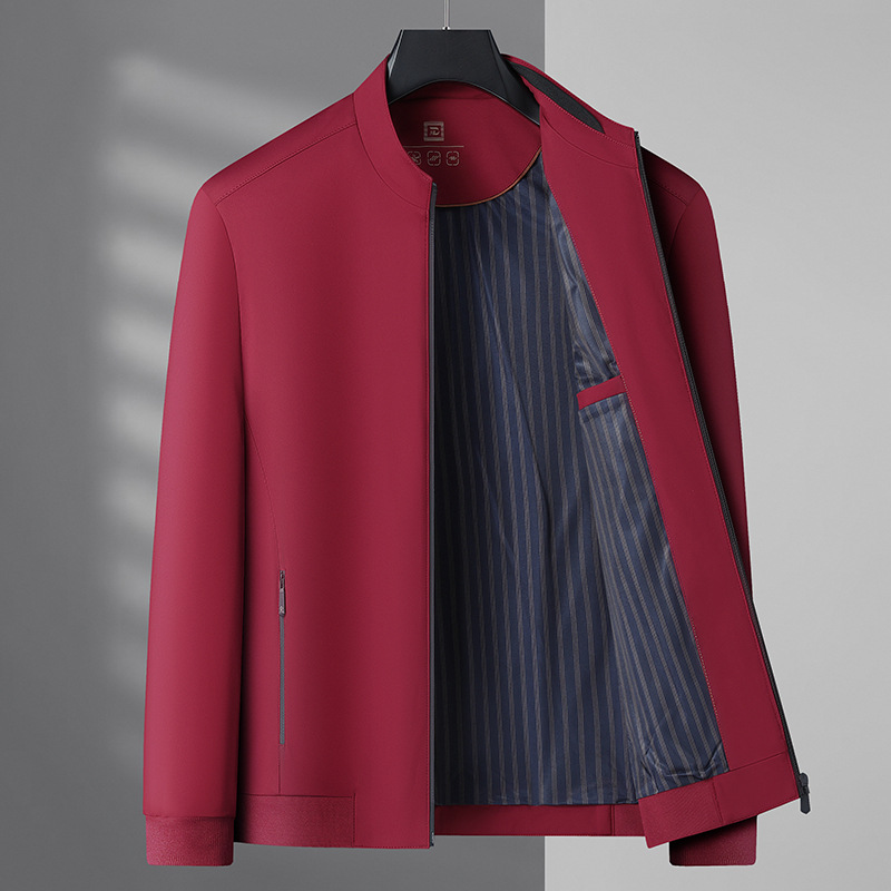 Primavera y otoño chaqueta de cuello de hombre de alta calidad de otoño nuevo estilo de negocios ocio de mediana edad papá vestido chaqueta ejecutiva para hombre image 5