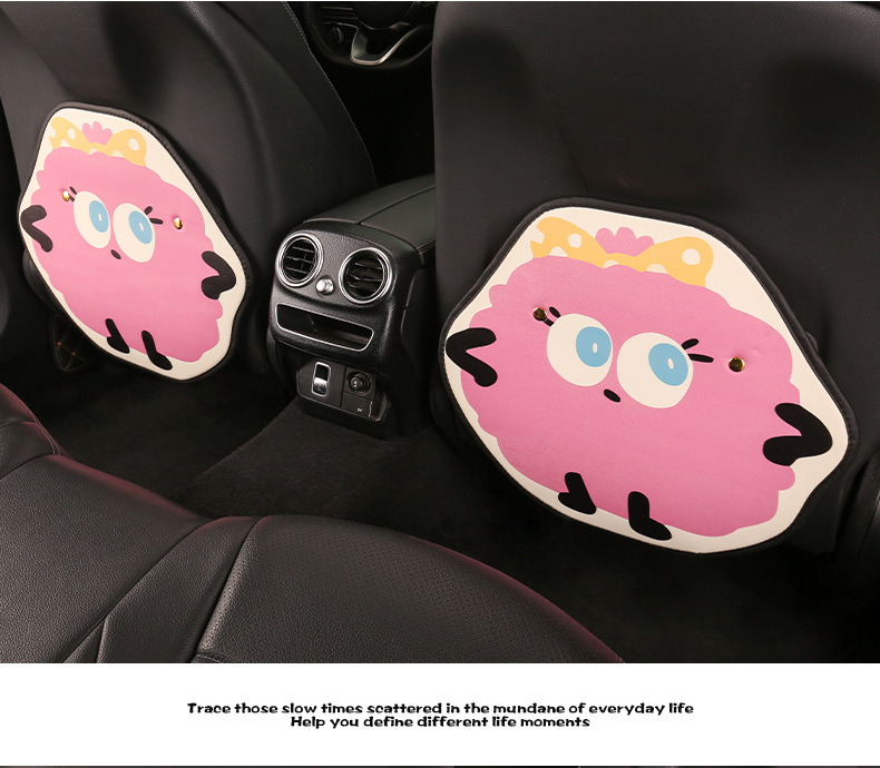 Small bacteria ladies cute cartoon chair back anti-kick cushion car seat chair back anti-fouling cushion back suspension type