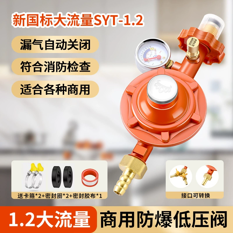 Новый национальный стандарт 1.2 Коммерческий редукционный клапан для сжиженного газа, бытовая газовая пожарная печь Утечка автоматически отключена