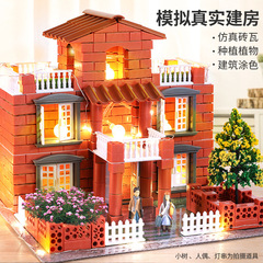 家を建てるおもちゃが壁を築く小さな泥瓦職人のミニレンガdiy真レンガ建築家の子供が家を建てる