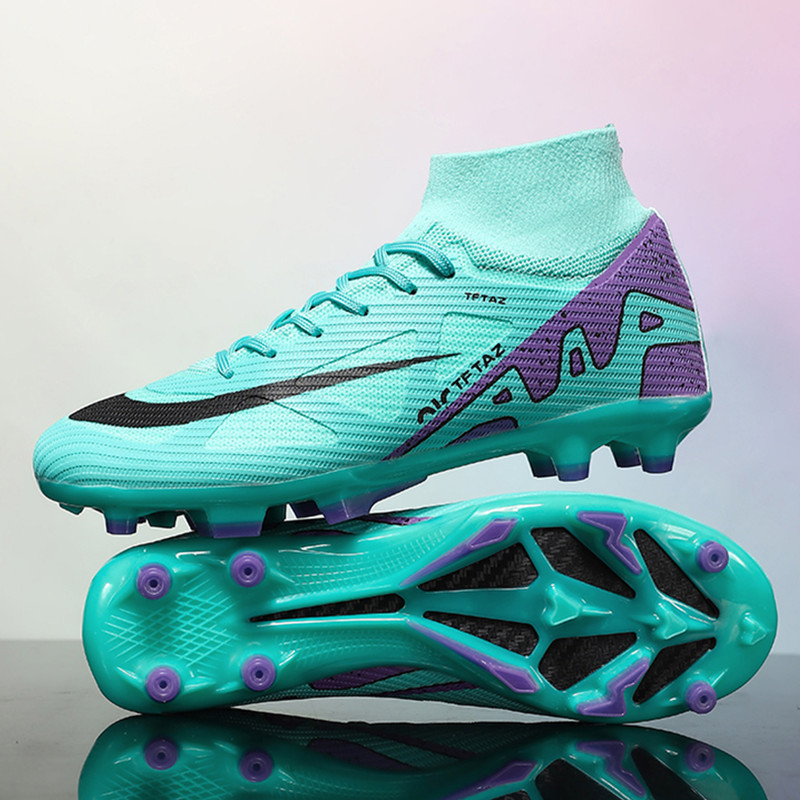 Reproducción transfronteriza de la Copa del Mundo C Luo Thorn 15 Zapatos de fútbol Putian Zapatos deportivos de entrenamiento de hierba de clavos largos de caña alta para hombres