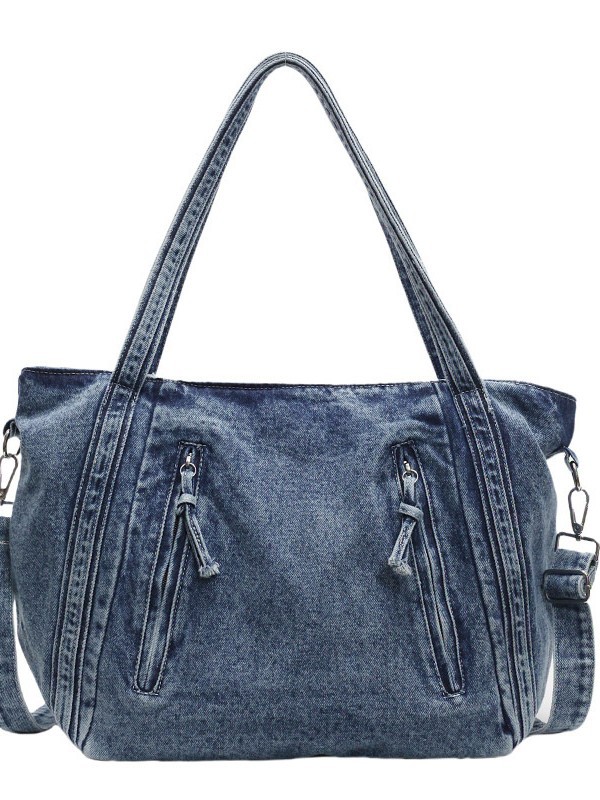 Bolso de gran capacidad de mezclilla retro para mujer 2025 nueva moda simple bolso de mensajero de un solo hombro bolso de viaje casual