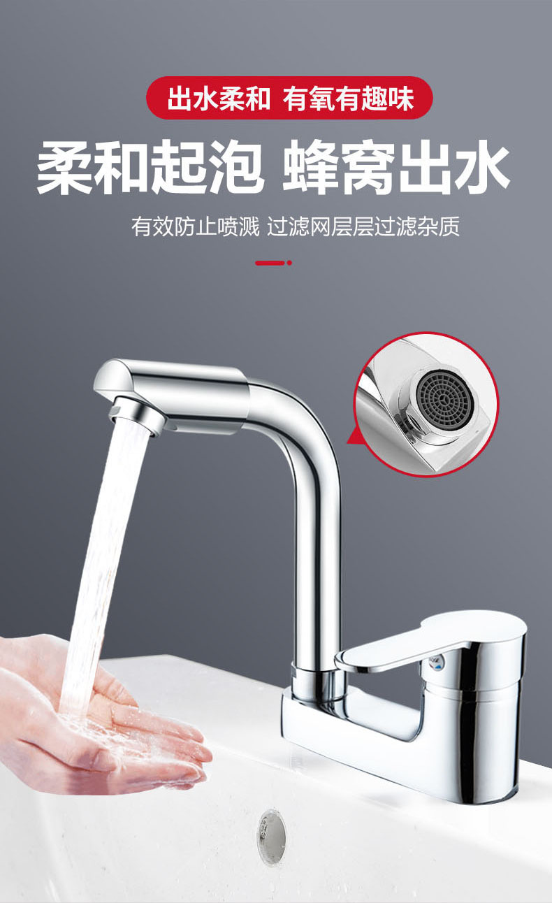 Washbasin faucet, washbasin, cold and hot water, household basin, bathroom, all-copper washbasin, bathroom, double-hole faucet undefined