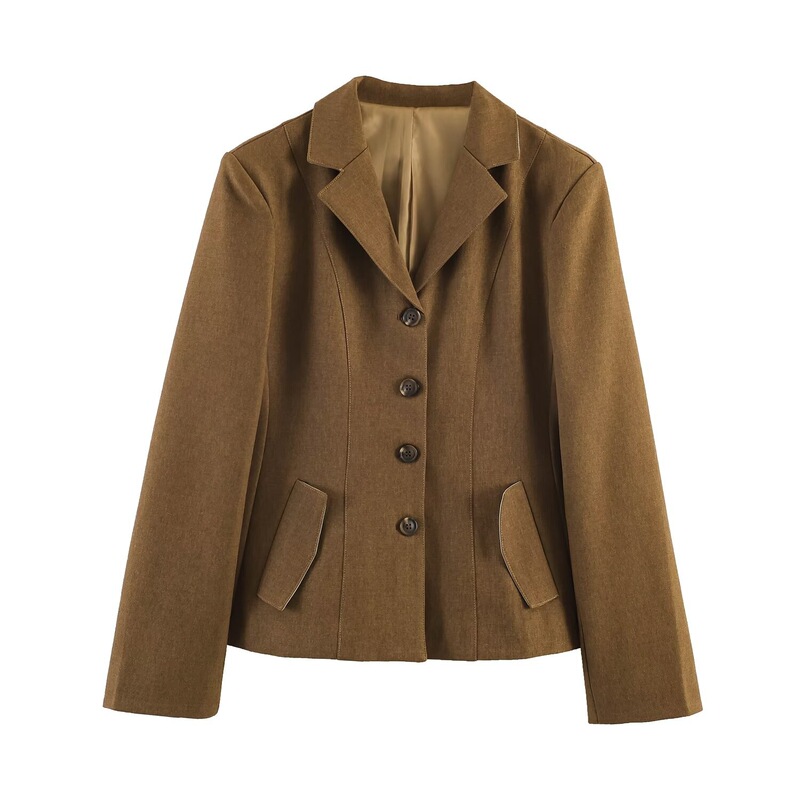 Cross-Border Wholesale Women's New Slim-Fit Blended Long-Sleeve Blazer 2722172 Cross-Border Wholesale Women's New Slim-Fit Blended Long-Sleeve Blazer 2722172