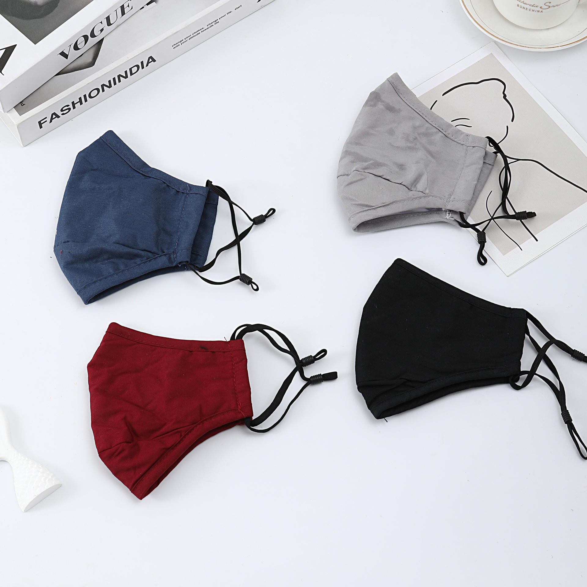 Cross-Border Anti-Dust and Anti-Smog Mask, Washable, Ear-Hanging, Breathable, Women's 3D Pure Cotton Protective Face Mask, Warm