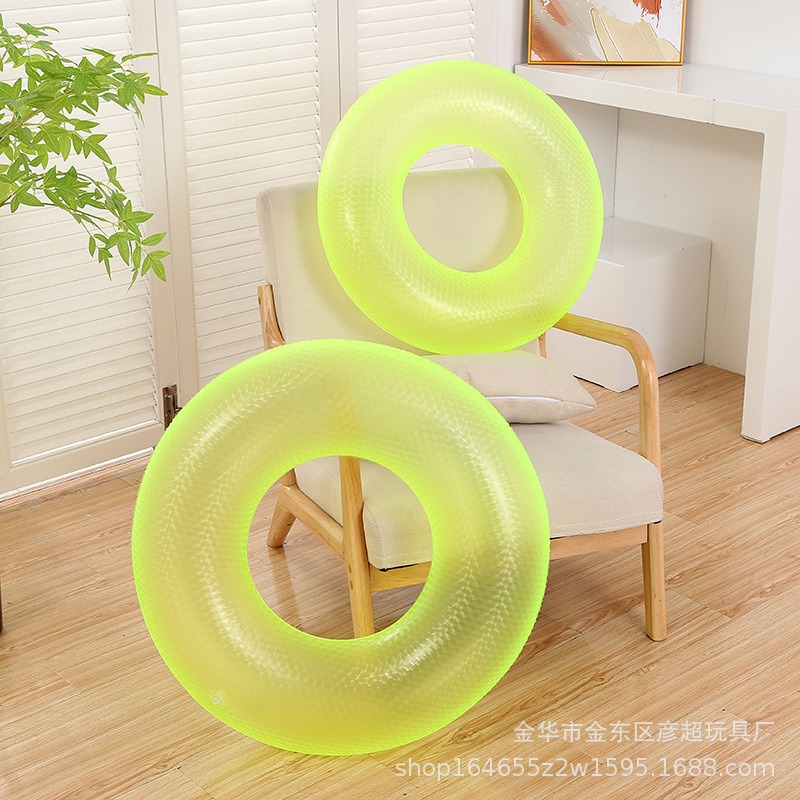 Inflatable fluorescence solid color swimming ring PVC