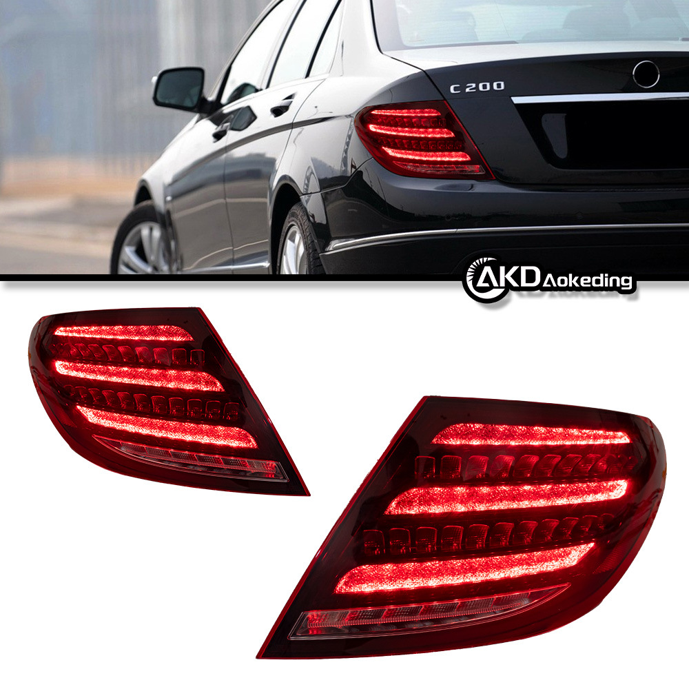 Suitable for 07-13 Mercedes-Benz C-Class Modified S-Class Maybach Diamond Tail Lights W204 Modified Led Running Lights and Brake Lights