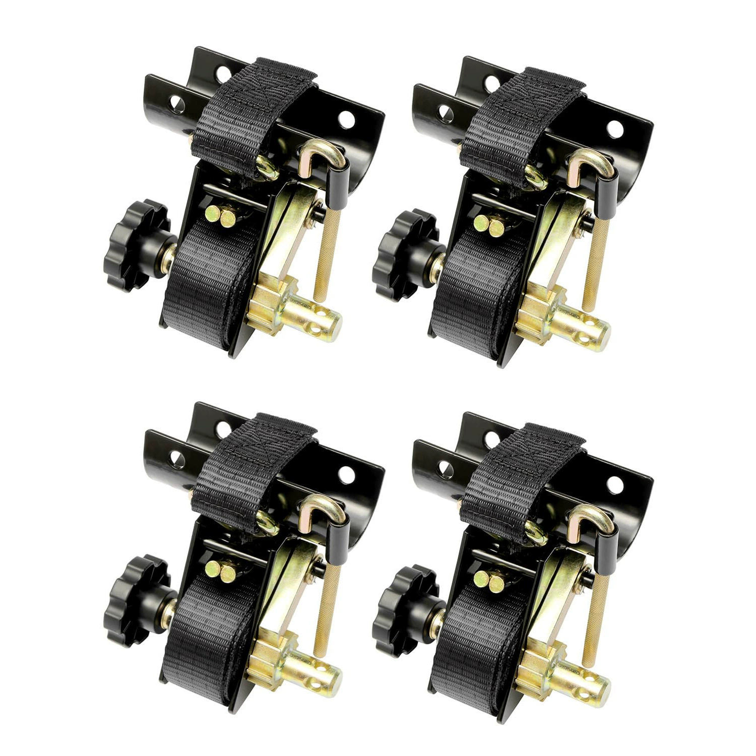 Лестничный ремешок, ремень/J-крюк (4PCS),2 "черный круглый трубопровод монтаж, черный лестничный раповый ремешок