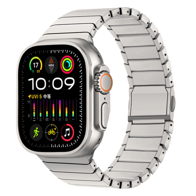 Aplicable Apple / Samsung reloj pulsera iWatch ultra 10 generación de acero inoxidable titanio metal hebilla magnética hombre nuevo