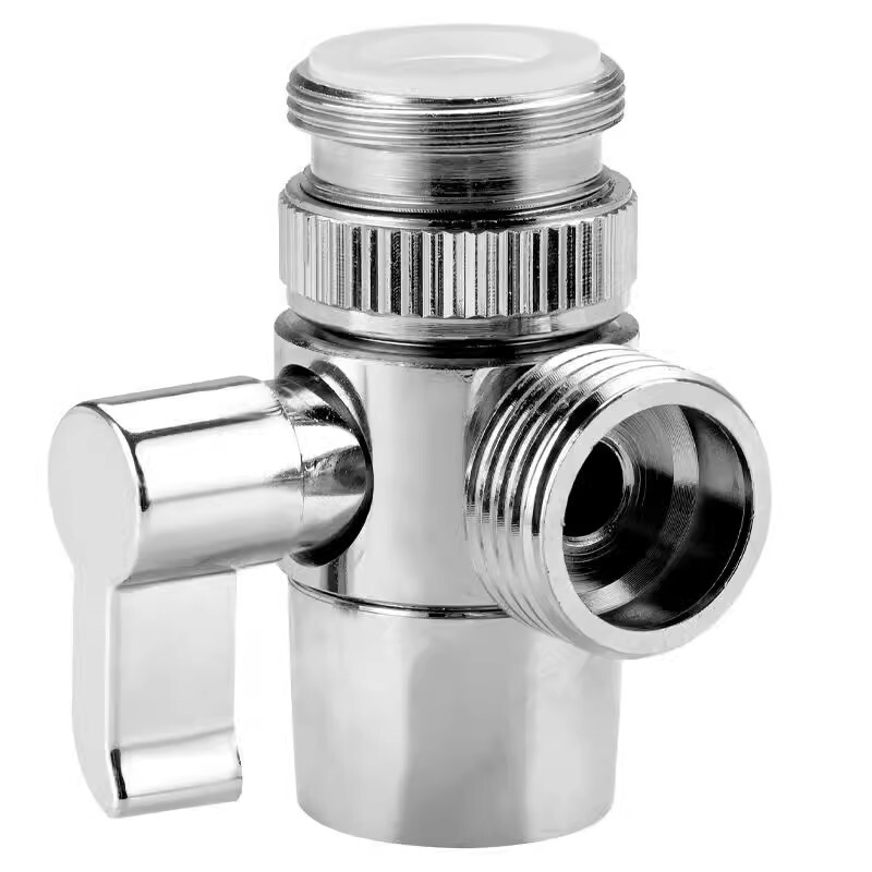 変換継手分水器蛇口冷水弁スイッチ三方洗濯機分水弁一進二番|undefined