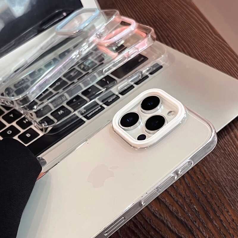 PC 高透明度 iPhone16Promax マカロンカラーレンズ Apple 15 携帯電話ケース 14pm 落下防止ケースに適しています|undefined