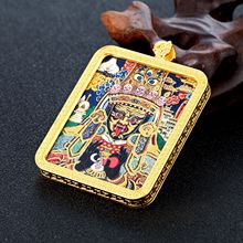 半手绘描金扎基拉姆唐卡吊坠西藏特色旅游景区纪念品挂牌送挂绳
