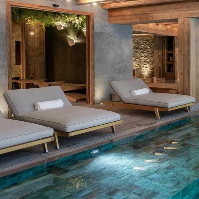 Al Aire Libre de madera maciza acostado ocio impermeable protector solar Club Hotel Villa piscina jardín antiséptico reclinable madera