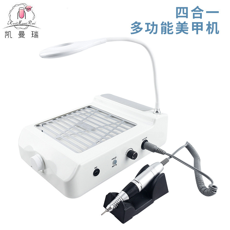 Máquina de belleza de uñas Cuatro en Uno máquina de molienda integrada aspiradora con filtro de extracción de almohada de mano colector de polvo de uñas transfronterizo