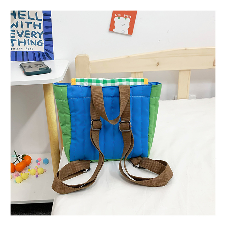 Fashion Plaid Square Zipper Backpack display picture 5