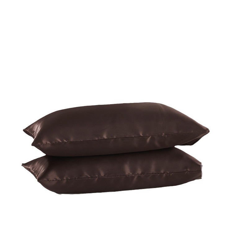 Simple pillowcase satin silk solid color bedding pillowcase wholesale_voghion.com