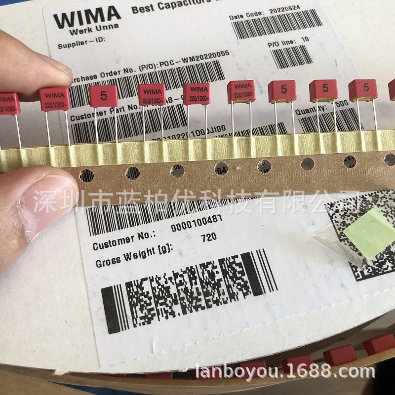 FKP20102201D00JI00 WIMA电容 1000V 220PF 1KV FKP2 5% 威马电容