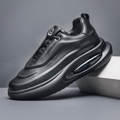 Leather Men's Shoes Autumn Breathable  New Style Trendy Universal Height Increasing Dad Shoes Men Casual Sports Shoes