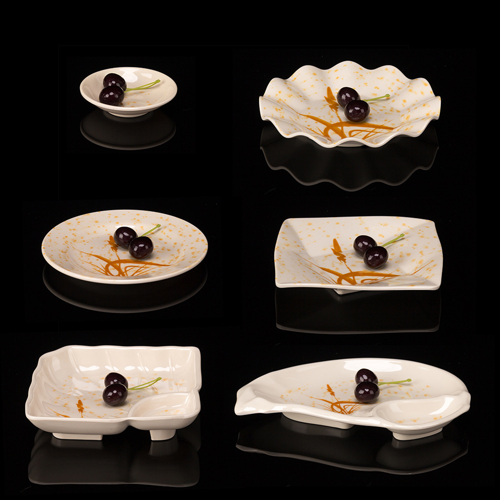 Melamine plastic flavor dish vinegar dish wholesale catering hot pot restaurant commercial imitation porcelain divided dipping dish seasoning dish