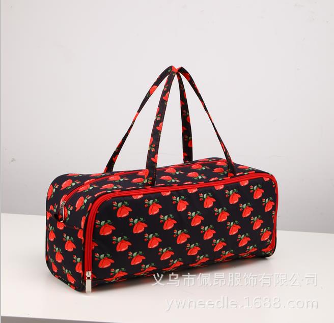 Nueva bolsa de almacenamiento de lana aguja de palo ganchillo tejer suministros bolso rectangular especial patrón de limón multifuncional