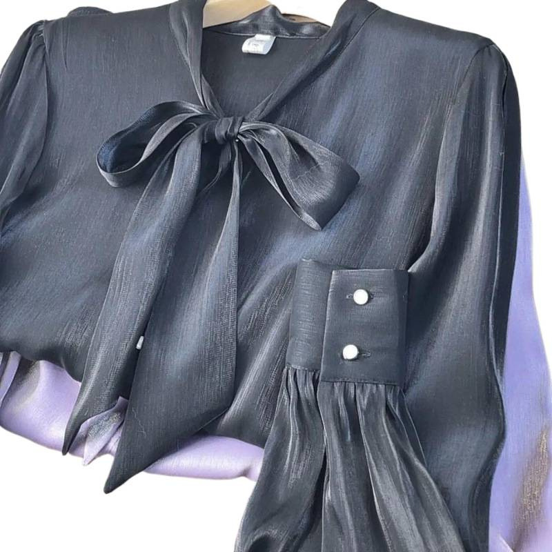 Spring elegant shirt with bow