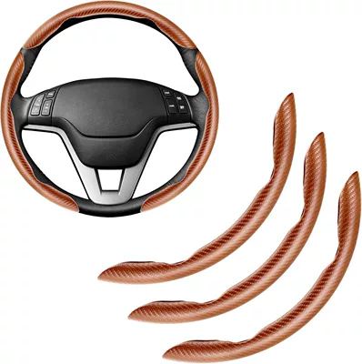Steering wheel cover – Car Steering Wheel Cover, Segmented - fiber-champagne-color-3-pack-38cm-round