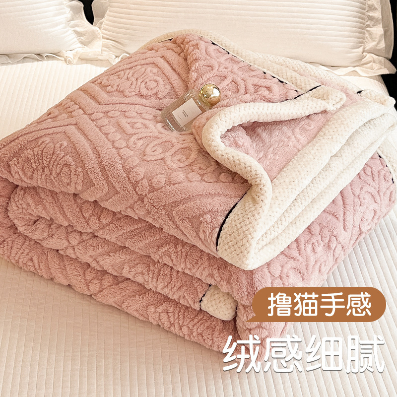 Duas caras tallado leche mantas de peluche más sábanas de peluche de invierno de coral mantas de peluche de oficina de estudiantes mantas de siesta