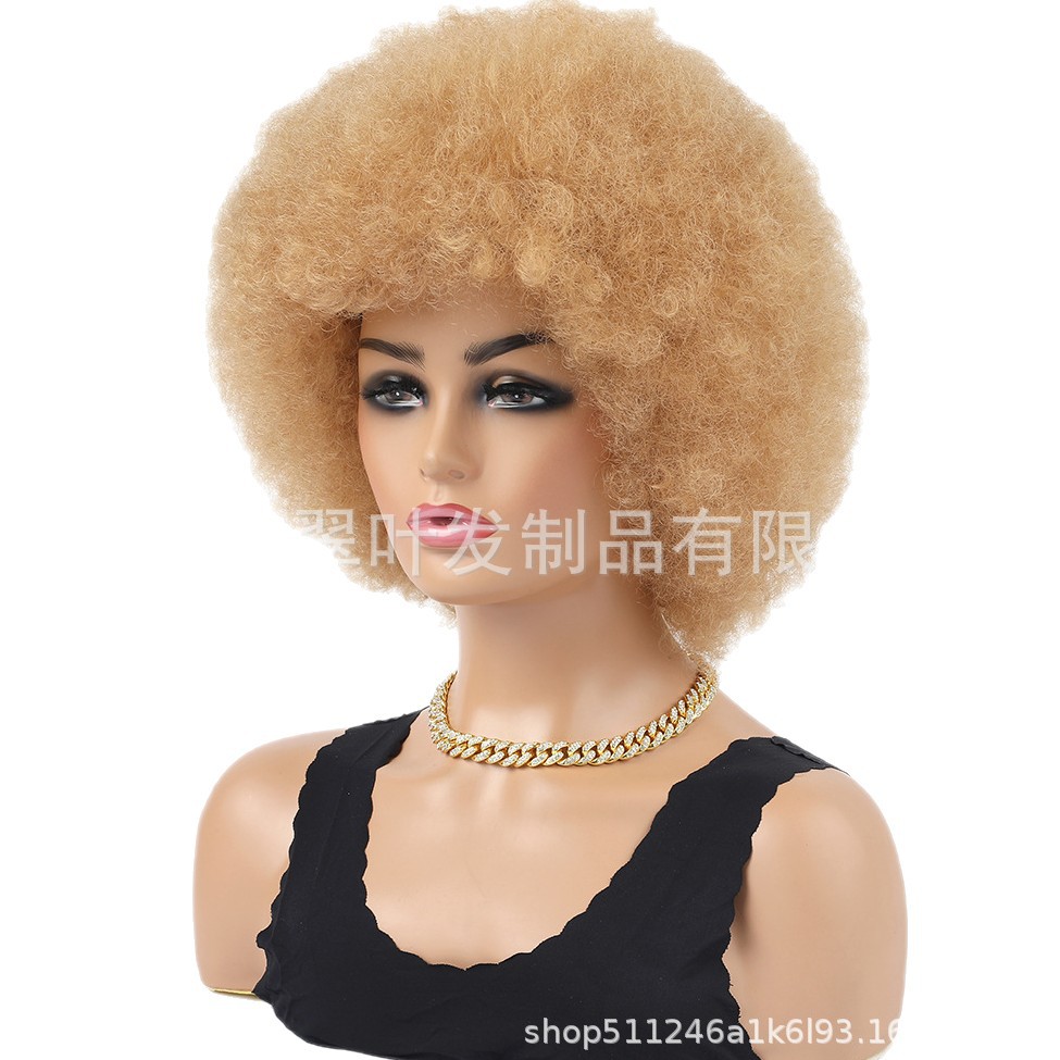 Moño de Pelo Afro Rizado Pequeño Africano, Peluca de Pelo Afro Esponjoso