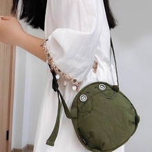 三色补丁胖胖蛙挎包女2025夏新原创设计可爱单肩包卡通学生斜挎包