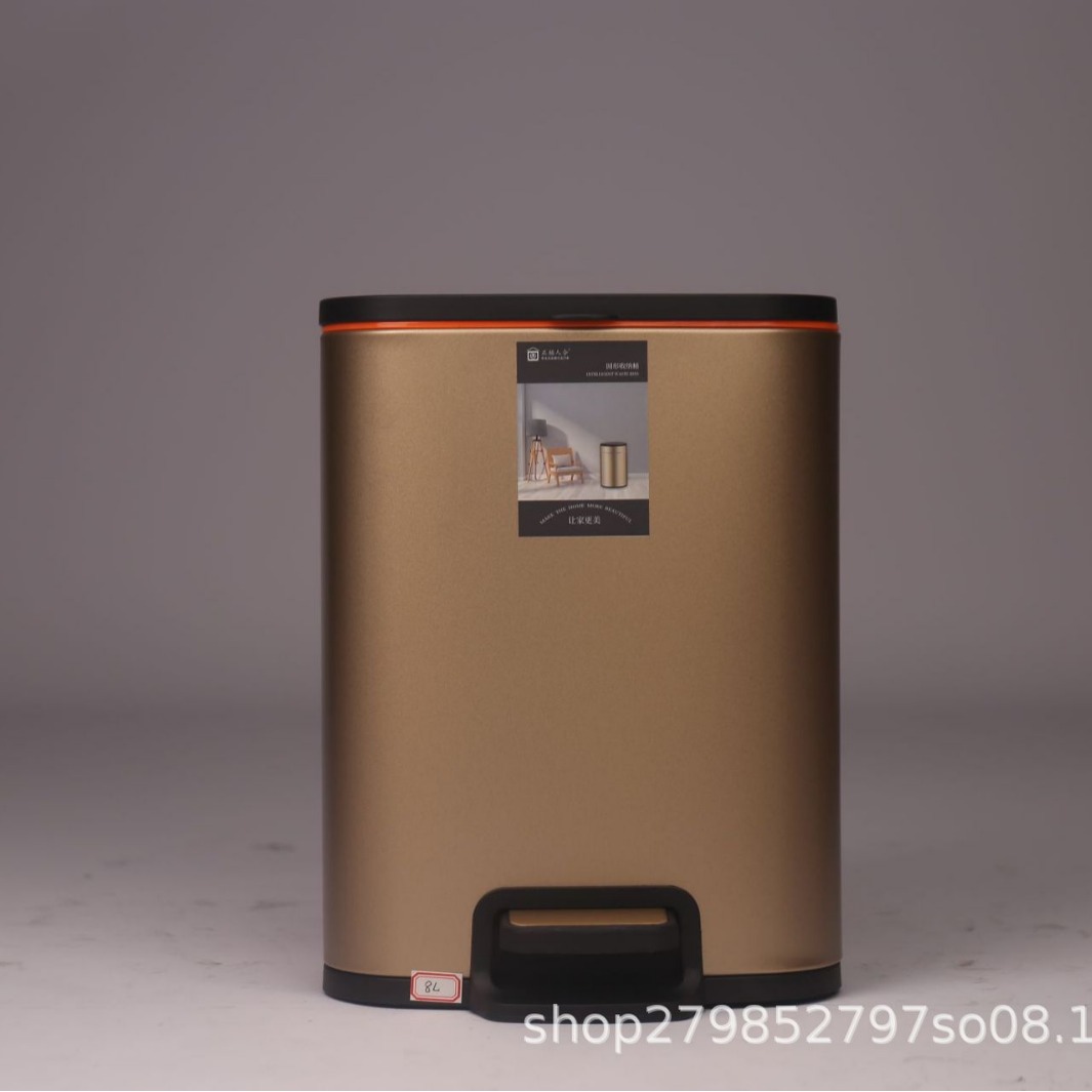 不锈钢脚踏垃圾桶方形脚踏式厕所厨房脚踩大容量环保环保耐用