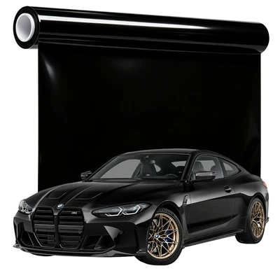 Covestro Glossy Black Tpu Car Color Change Film, Scratch-Resistant, Self-Healing, Anti-Yellowing Tpu Car Body Paint Protection, Direct Sales from the Manufacturer (Auto Color Change Film) - high-gloss-black-152-15m